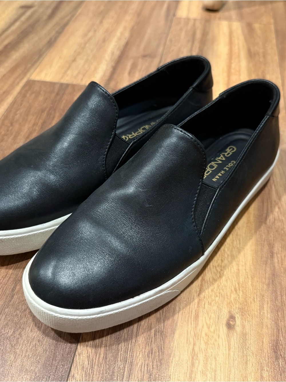 Slip-On Leather Sneaker — Black